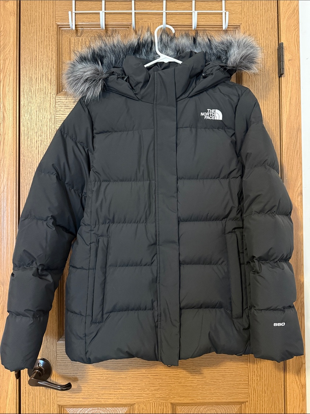 The North Face Women's Black Insulated Puffer Parka with Faux-Fur Trim NWOT